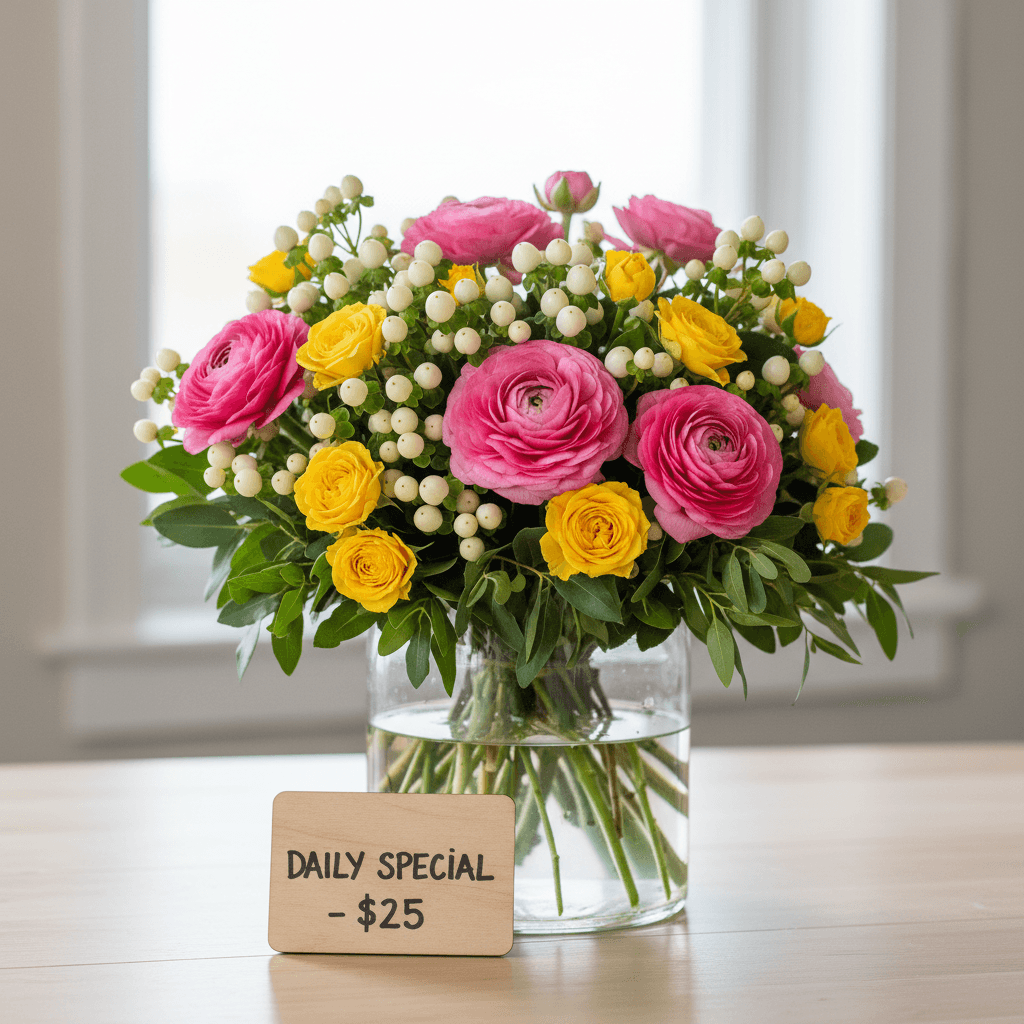 Yellow sunflower arrangement