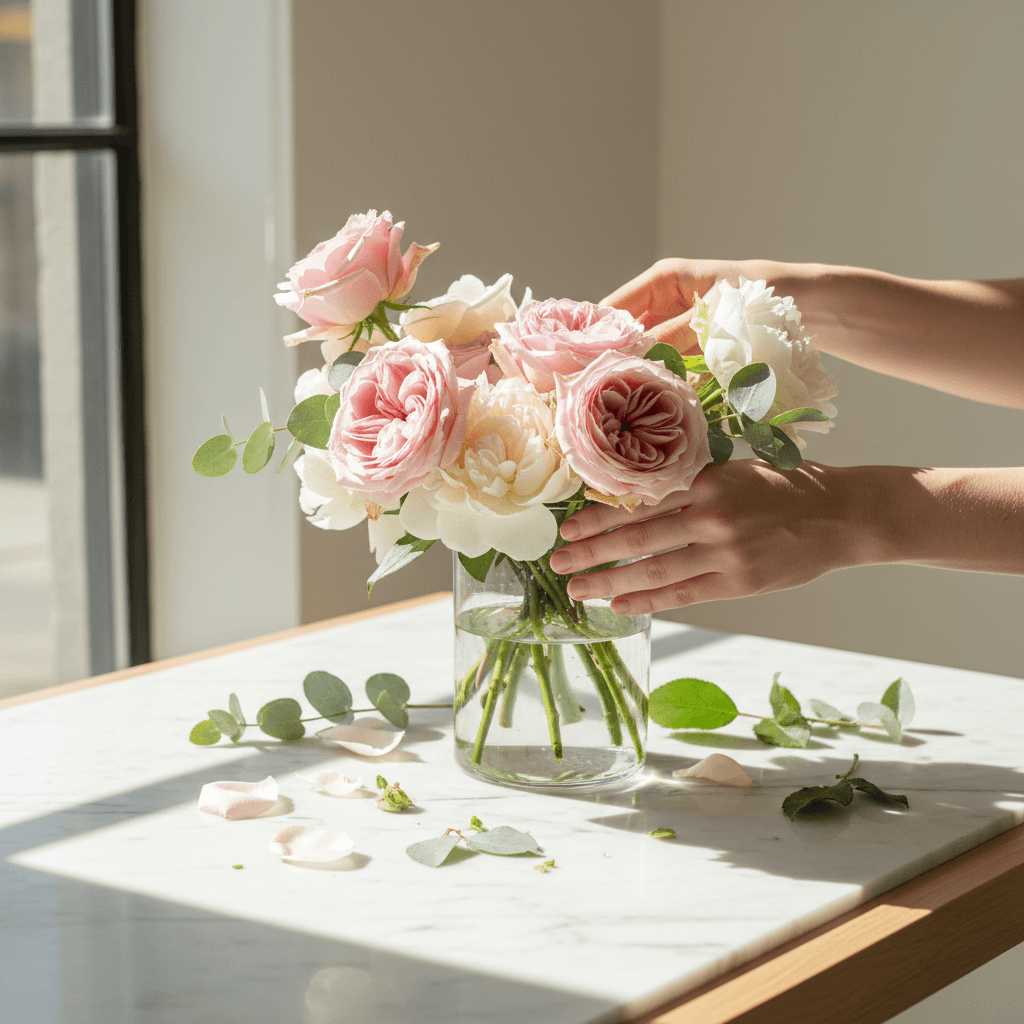 Fresh flower arrangement ready for next-day delivery